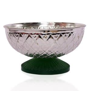 Silver Plated Emerald Bowl (L)