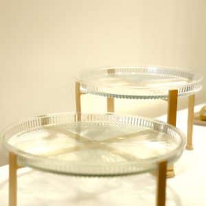 Bella Fluted Glass Platters - Gold